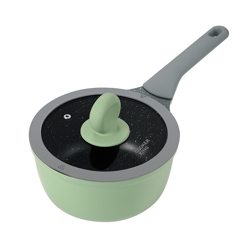 Cooking large imperial milk pot 18cm non stick pot wheat rice stone color baby auxiliary food pot small soup pot instant noodles hot milk pot induction cooker gas stove open fire ng18zq