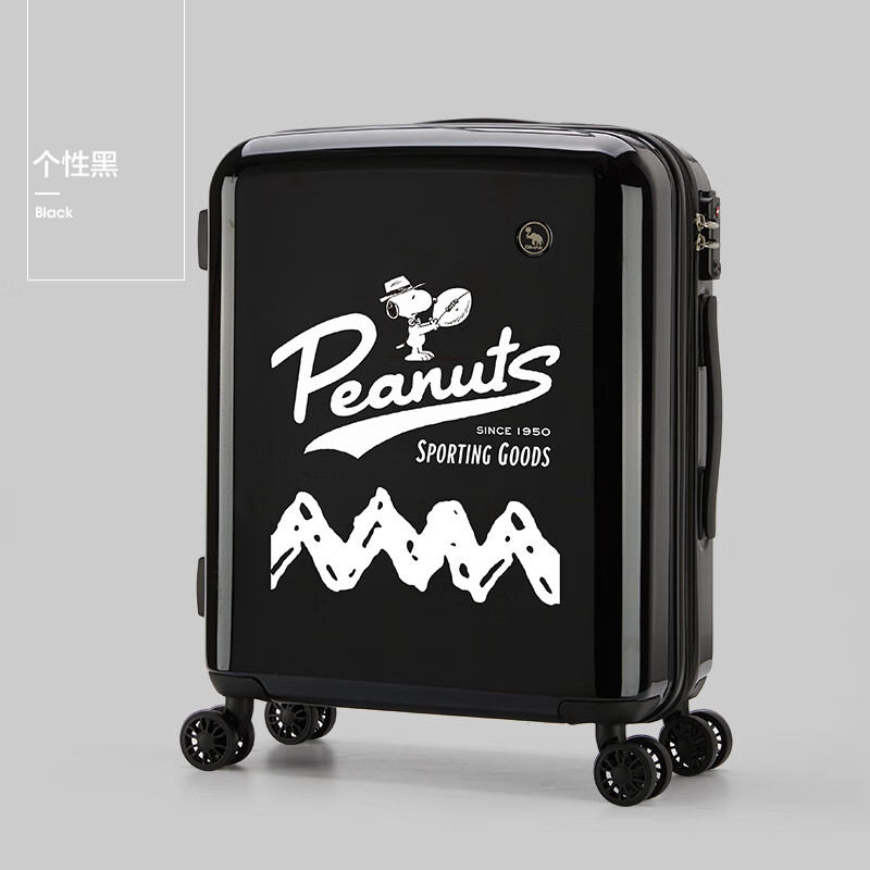 OIWAS Snoopy commemorative trolley case 24 inch fashion fashion men's and women's cartoon password consignment case 65461 black - Sports