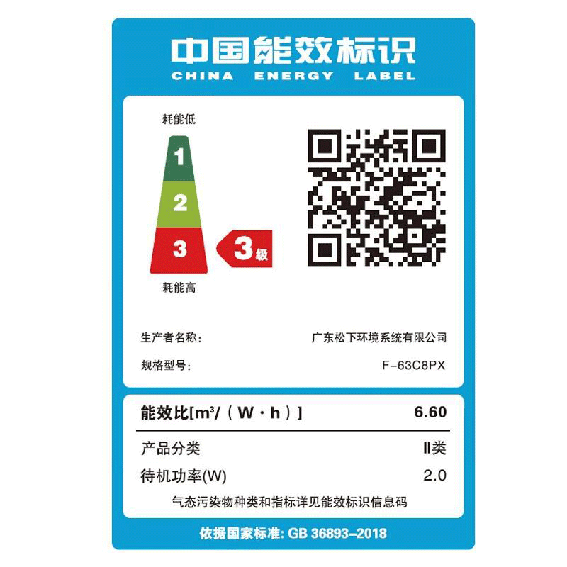 松下（Panasonic） 空气净化器除甲醛 抗击细菌 除颗粒物 家用大面积除烟除尘除过敏源除花粉 净化沙尘雾霾 升级款nanoe F-63C8PX APP智控