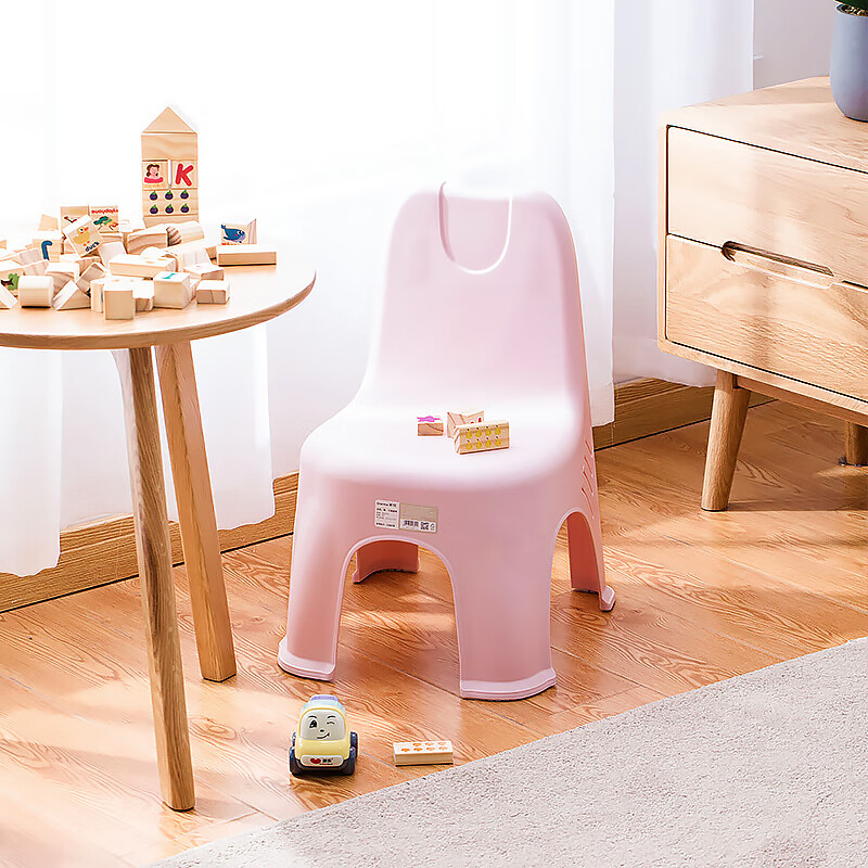 Camellia plastic stool household small bench children's back chair back stool children's small stool small chair pink 08531k*