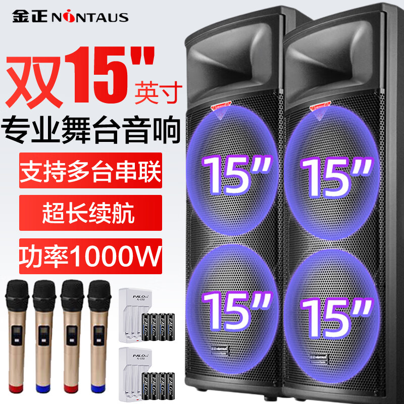 Nintaus N30 professional double 15 inch stage speakers large conference room KTV private room wedding activities outdoor Bluetooth performance high-power audio pair