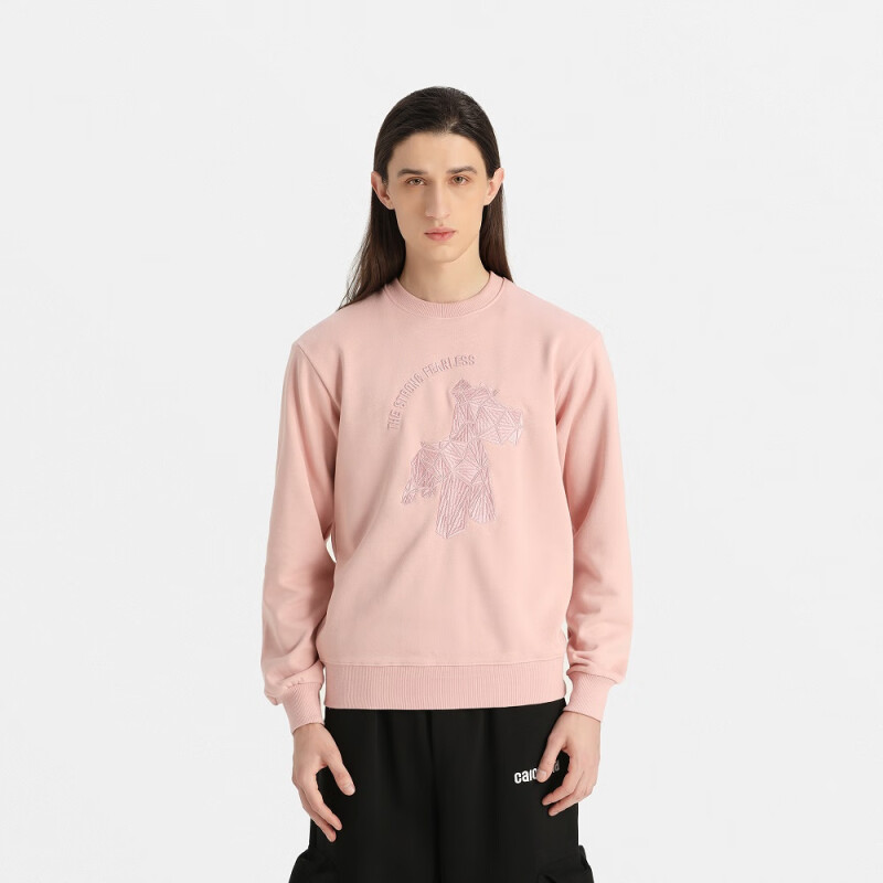 CF120020 Men's crew neck embroidered sweat shirt Pink