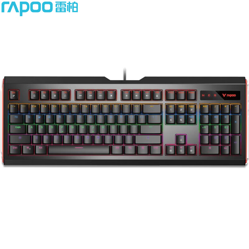 Rapoo v500l upgraded mechanical keyboard wired keyboard game keyboard 104 key mixed light keyboard eating chicken Keyboard Black Red axis