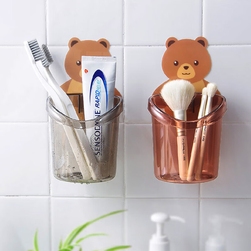 Jajalin toothbrush rack storage rack toilet cartoon punch free bathroom wall mounted comb storage box toothpaste toothbrush cartridge storage rack coffee