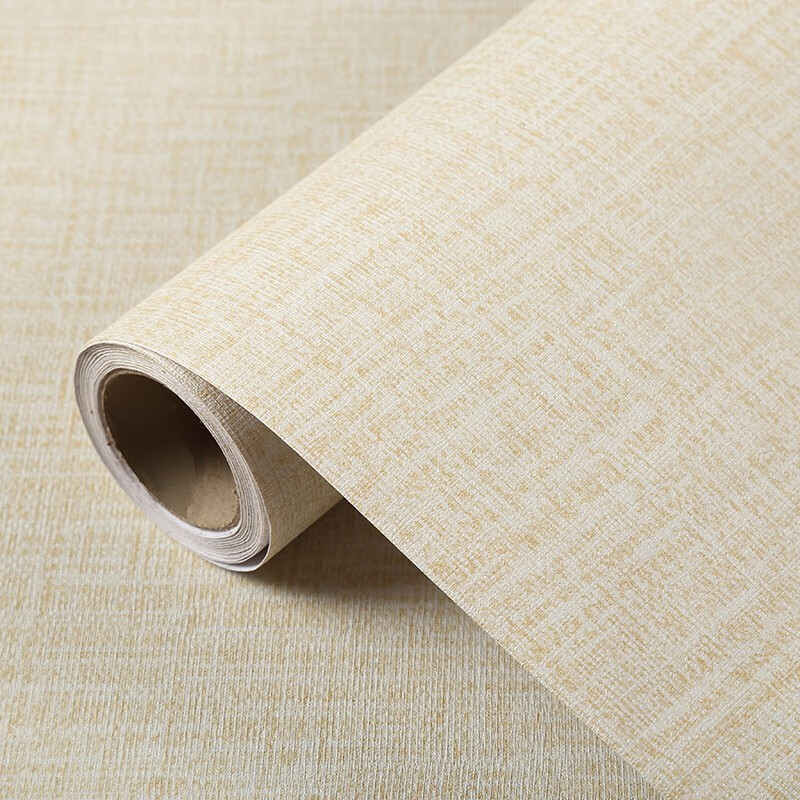 Quatrefoil wallpaper self-adhesive imitation linen texture wall sticker waterproof and moisture-proof bedroom living room furniture renovation sticker dormitory wall decoration sticker Beige 60 * 500cm