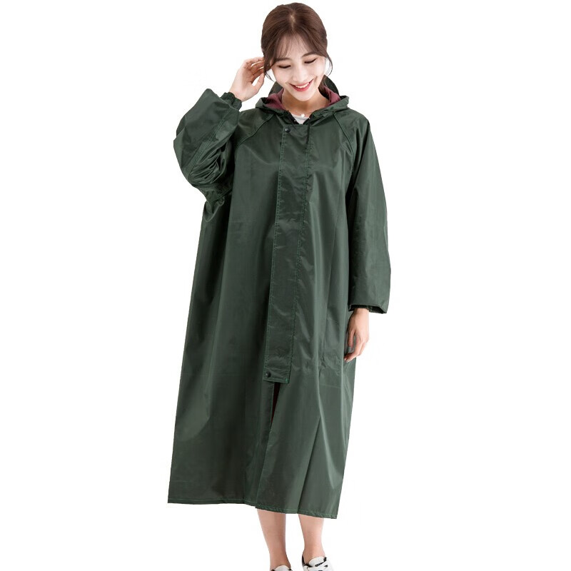 Yuhang outdoor long one-piece men's and women's windbreaker raincoat security duty station site hiking mountaineering fishing raincoat poncho army green