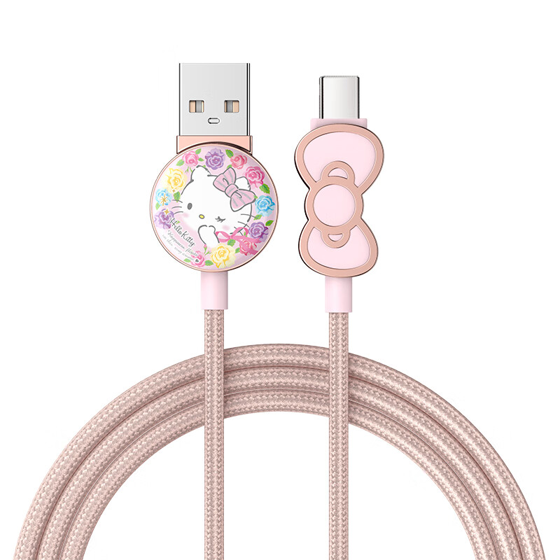 Hello Kitty type-C data cable 3D three-dimensional cartoon power cable Huawei mate30 / 20 / P40 / nova7 / Glory / Xiaomi 9 / 10 mobile phone charging cable Android reading glasses