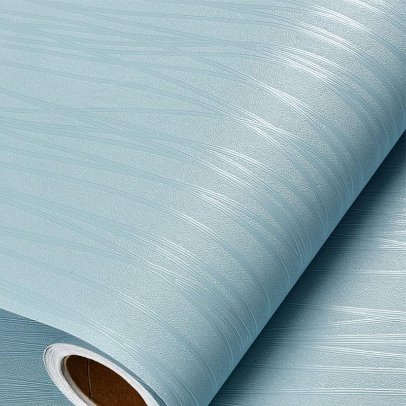 Cuttlefish self-adhesive wallpaper 0.6 * 5m blue stripe wallpaper self-adhesive bedroom warm living room decoration renovation sticker waterproof and moisture-proof background wall sticker 0630