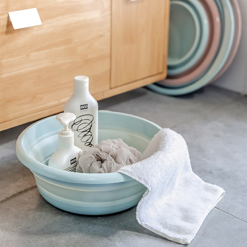 Jinghui Sichuang [portable without land occupation] foldable washbasin household large washing basin 39cm student dormitory compressed tourism vegetable washing foot basin jh7095