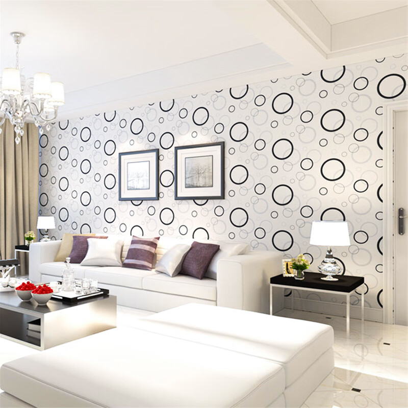Quatrefoil self adhesive wallpaper wall sticker waterproof wall sticker furniture background wall renovation film sticker 0.45 * 10m gray white circle