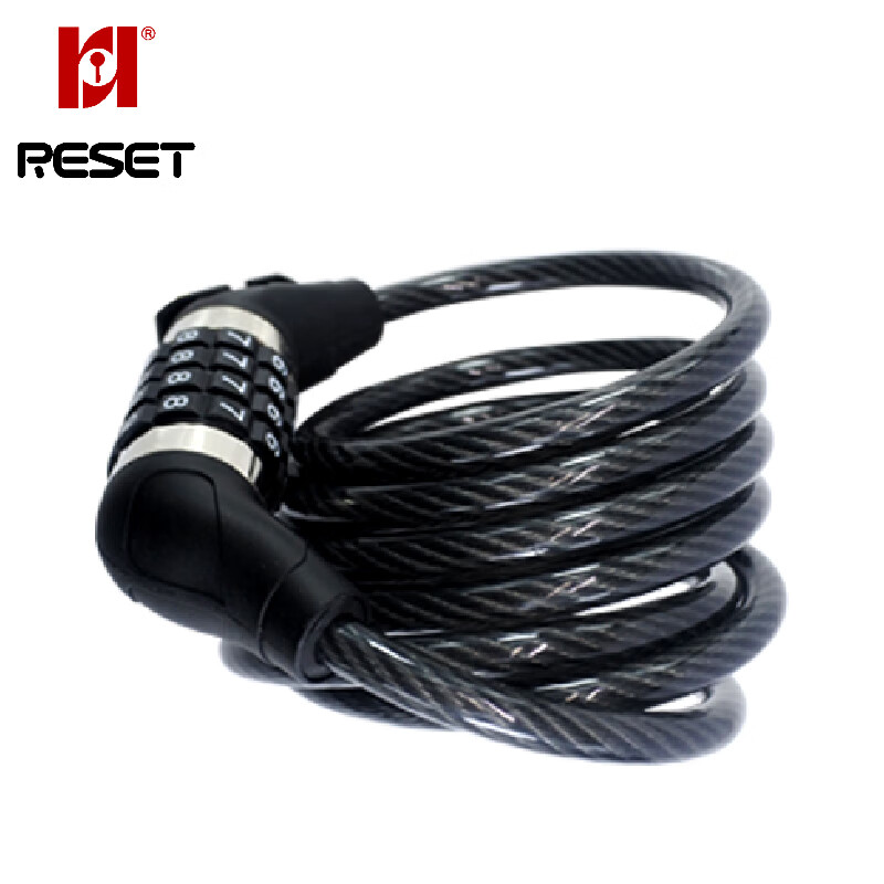 Reset rst-046 mountain bike electric motorcycle lock 4-position adjustable password lock anti-theft chain lock steel wire lock black