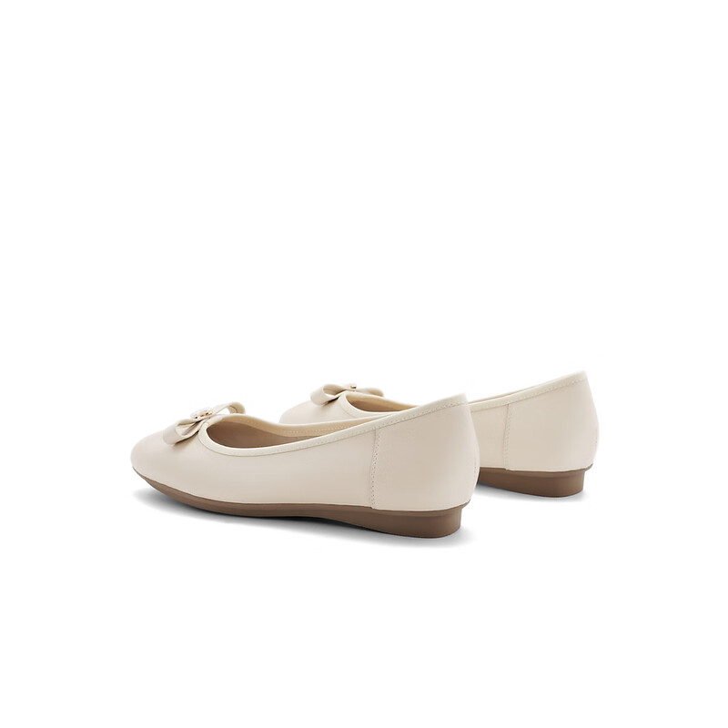 百丽晚晚风平底单鞋女2023春季新商场同款浅口鞋Z5H1DAQ3 米白色 38