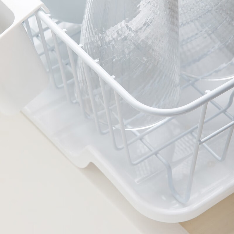 茶花金属沥水架碗筷收纳沥水架厨房收纳架碗盘碗架餐具碗碟碗架置物架 白色
