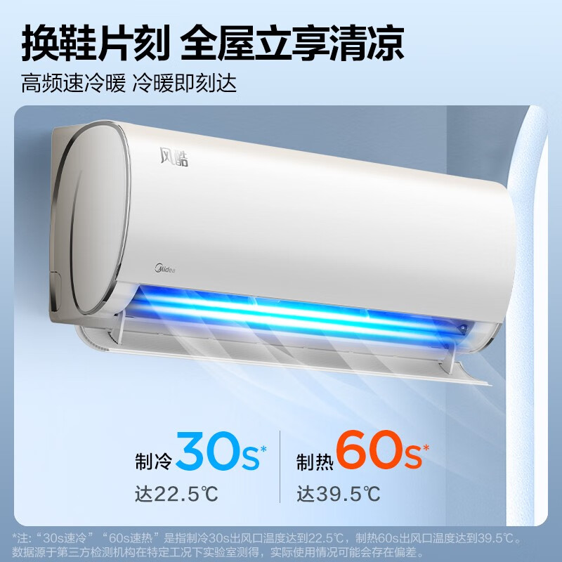 美的(Midea)【嵌入式空调套装】 一级能效3匹乐享风管机+1匹风酷挂机*4 适用于四室一厅