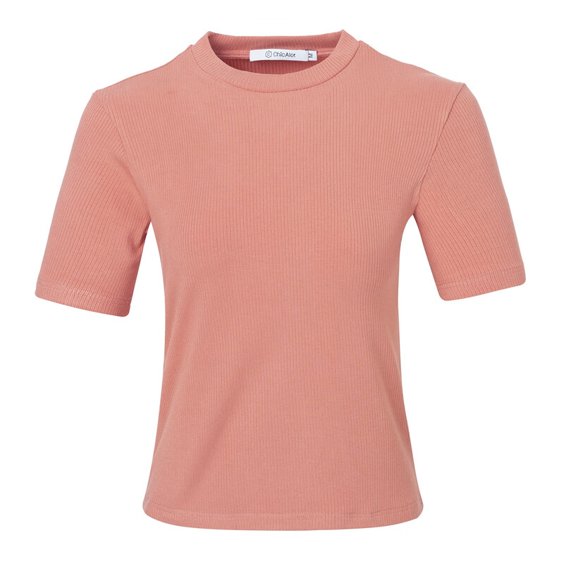 CA200076 Women's simple pit strip solid color T-shirt