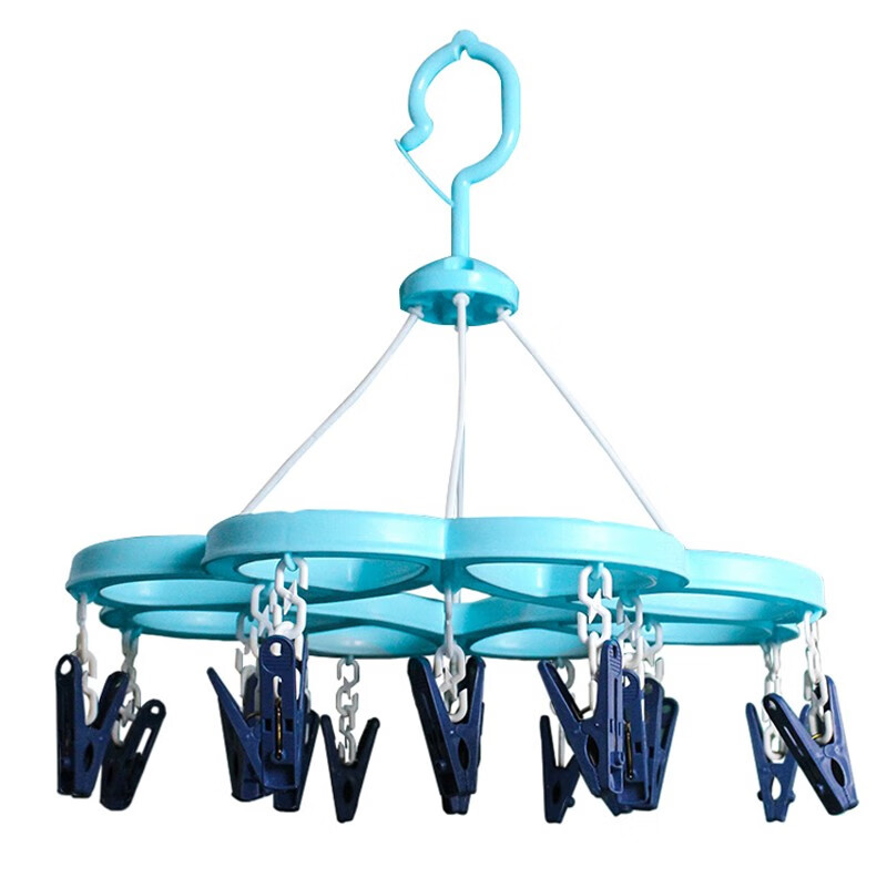 Camellia clothes rack with clothes drying clip clothes drying rack socks drying rack inner clothes rack (16 clips) blue 07021t*