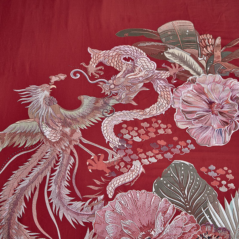 富安娜[线下同款]（FUANNA）婚庆四件套/佳人眷影1.8m床（230*229cm）