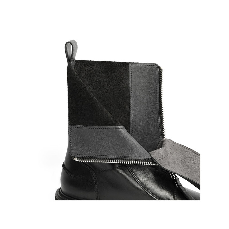 百丽个性金属扣机车靴女23冬季新款潮流百搭休闲靴BEM67DZ3预售 啡色 37