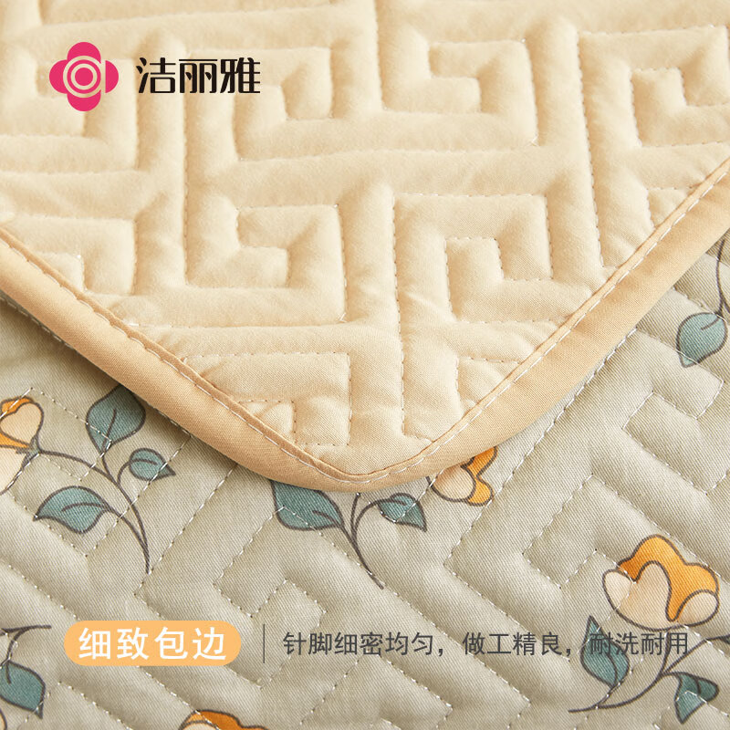 洁丽雅（Grace）夹棉床盖 全棉床单单件印花纯棉加厚双人床罩 春野花开 200*230cm