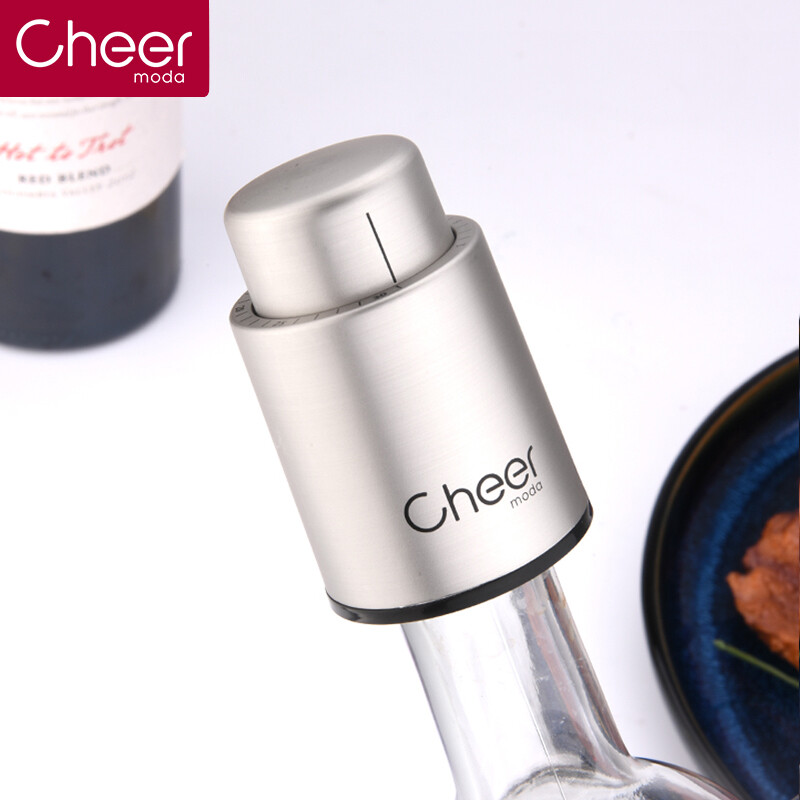 Qier cheer red wine stopper vacuum stopper fresh-keeping stopper red wine bottle stopper red wine bottle stopper silver wire drawing js05