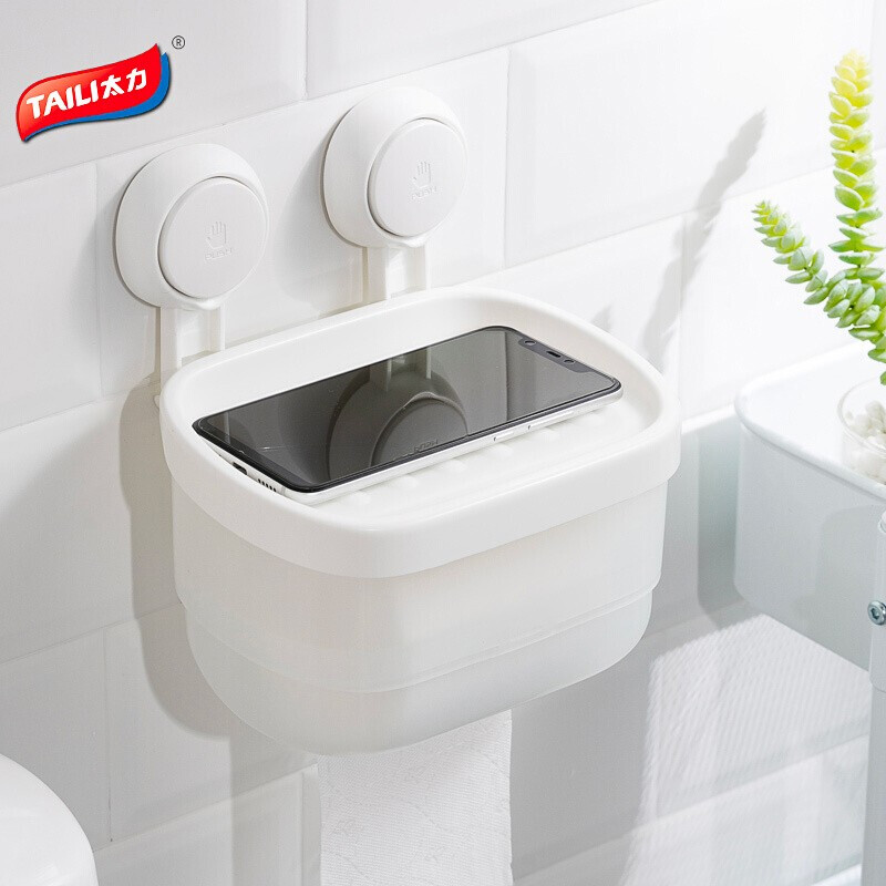 Taili toilet tissue box toilet carton waterproof toilet carton hole free toilet toilet tissue holder toilet paper holder suction cup tissue holder wall hanging bathroom shelf