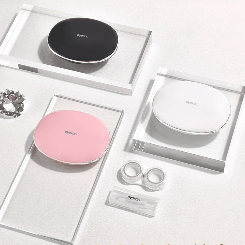 Companion line contact lens box simple portable myopia double partner box Meitong care storage box bl9303 cherry powder