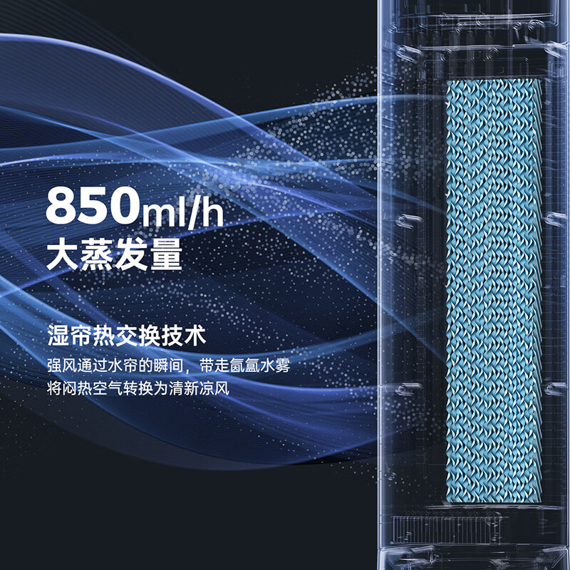 美的（Midea）冷风空调扇风机电解水降温净滤加湿易拆洗大风量遥控轻音双水箱风随温变AAF12PXJ（线下同款）
