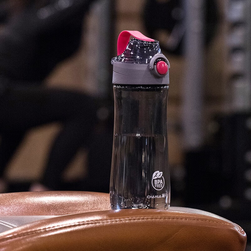 茶花派乐tritan水杯按压弹盖水杯男塑料便携运动水壶女户外健身杯随行杯子 【tritan】红色610ml