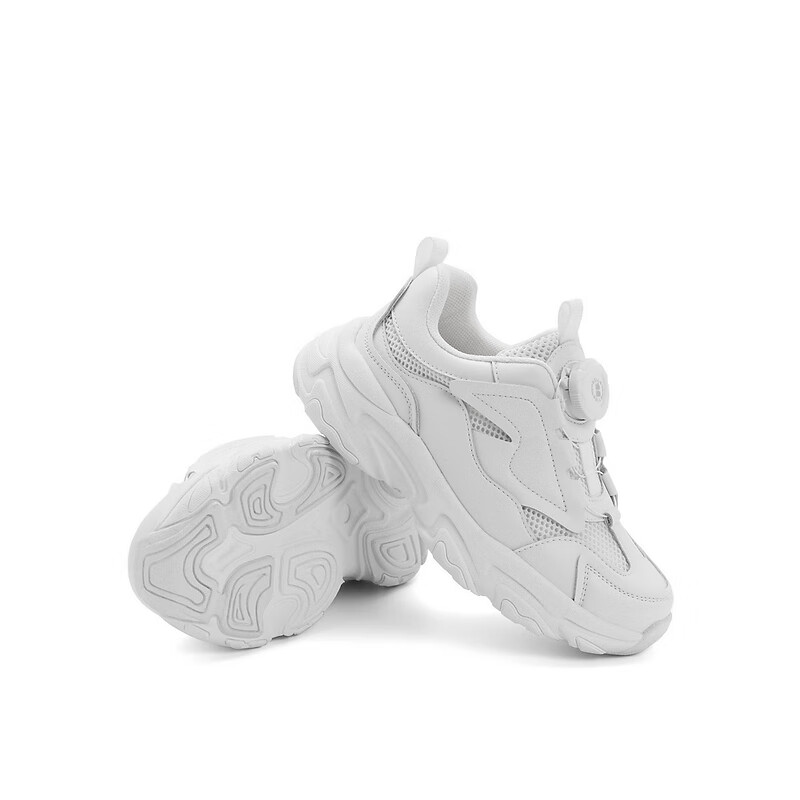 百丽透气网面老爹鞋童鞋2023夏季新商场同款厚底休闲运动鞋23701B83 白色 32