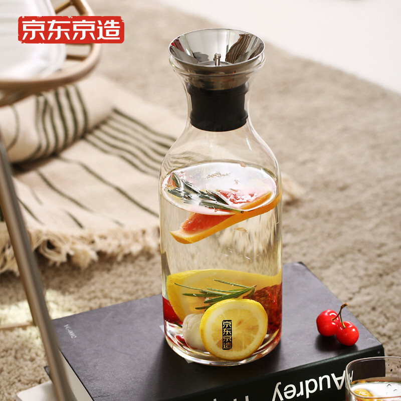 Jingdong jingzao household large capacity high temperature resistant high borosilicate glass water cooler 1600ml