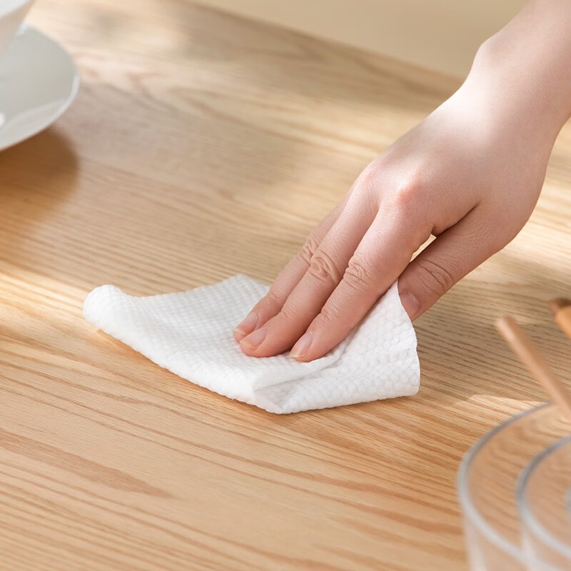 茶花（CHAHUA）厨房湿纸巾去油去污家用油烟机清洁湿纸巾加大加厚一次性抹布 2包100片