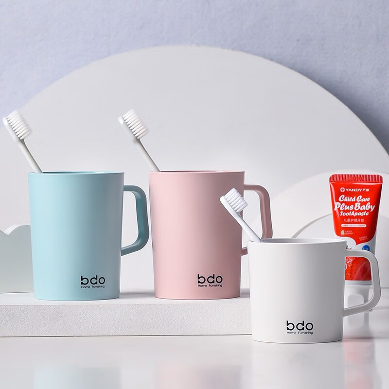 BDO mouthwash cup toothbrush cup simple children's household tooth brush cup powder green white parent-child 3 Pack