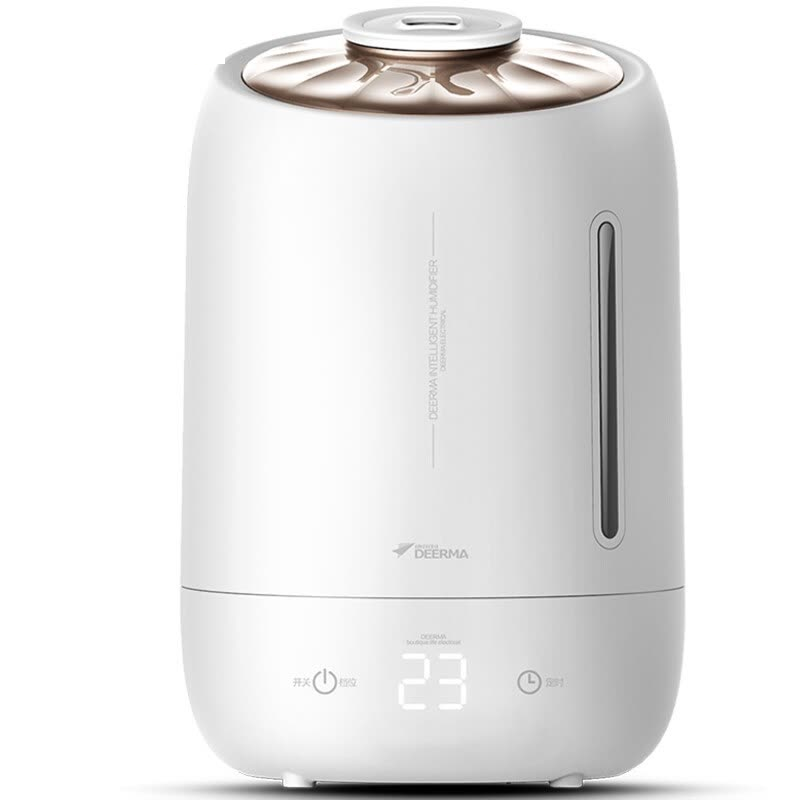 Deerma humidifier 5L large capacity touch temperature sensing home mute mini office bedroom aromatherapy humidification dem-f600 (Pearl White)