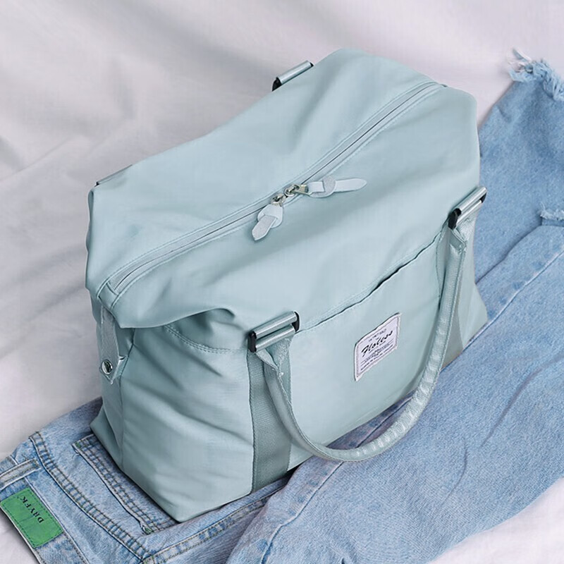 Landcase travel bag women's dry wet separation large capacity folding short distance travel hand luggage bag travel bag leisure messenger sports bag fitness bag 4093 light blue large