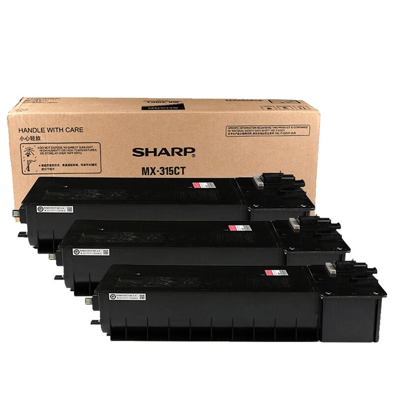 夏普（SHARP）MX-315CT 原装黑色墨粉 3支装套装（适用MX-M2658U/3158U/M2658N/M3158N机型）约18000页