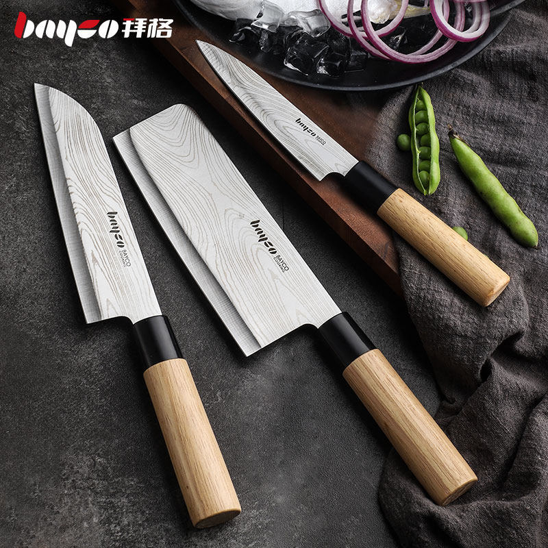 Baige bayco Japanese dish knife, cooking knife, fruit knife, 3-piece set, household kitchen tool set bd3138