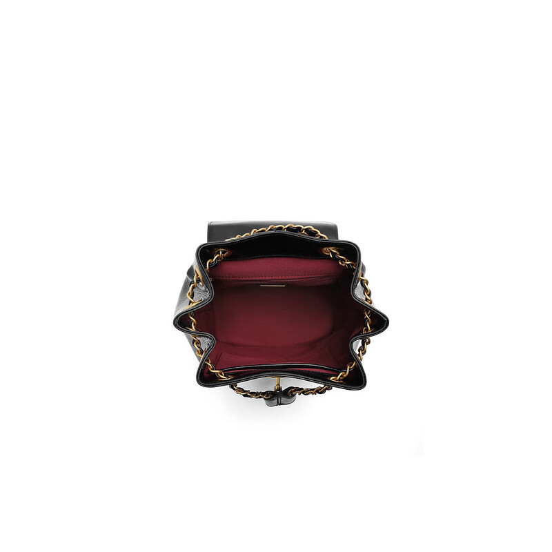 百丽包包女2023秋季新商场同款质感通勤小香风链条百搭双肩包X6803CX3 黑色 F