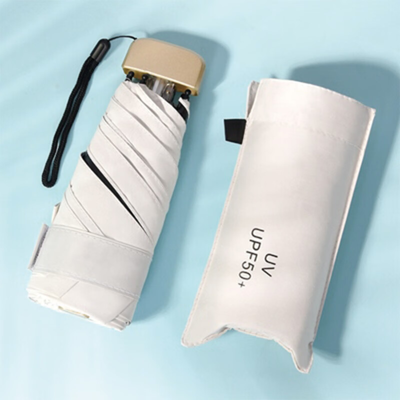 艾逸瑶选 晴悦系列钢骨玻纤便携扁五折口袋伞 YS-1842