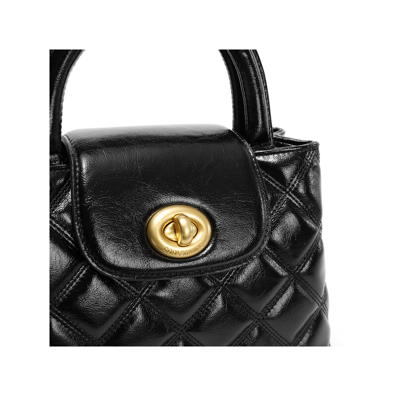 百丽包包女2023冬季新款气质小香风单肩斜挎手提小方包X9218DX3预售 黑色 F