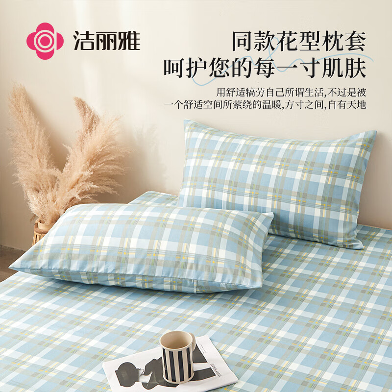洁丽雅（Grace）床单单件 亲肤柔软双人家用学生宿舍床单1米/1.2米床 160*230cm