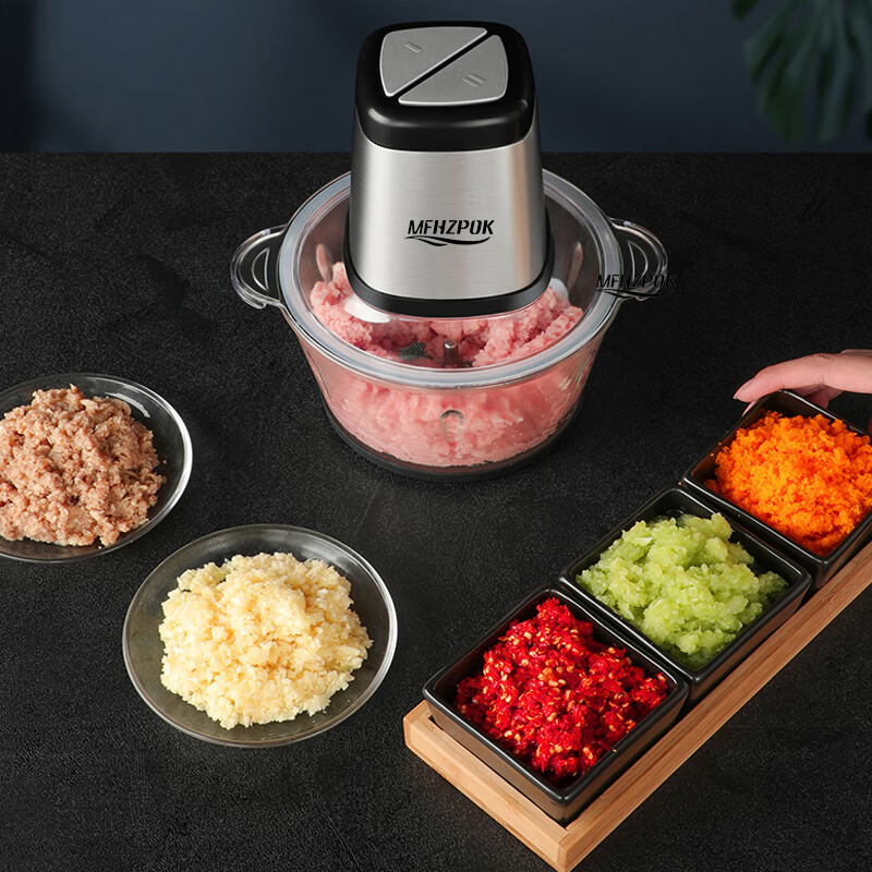 摩飞电器（MFHZPOK）绞肉机 家用绞馅机 碎肉机 电动多功能辅食料理机打蒜搅拌 不锈钢 绞肉机 MF-1844