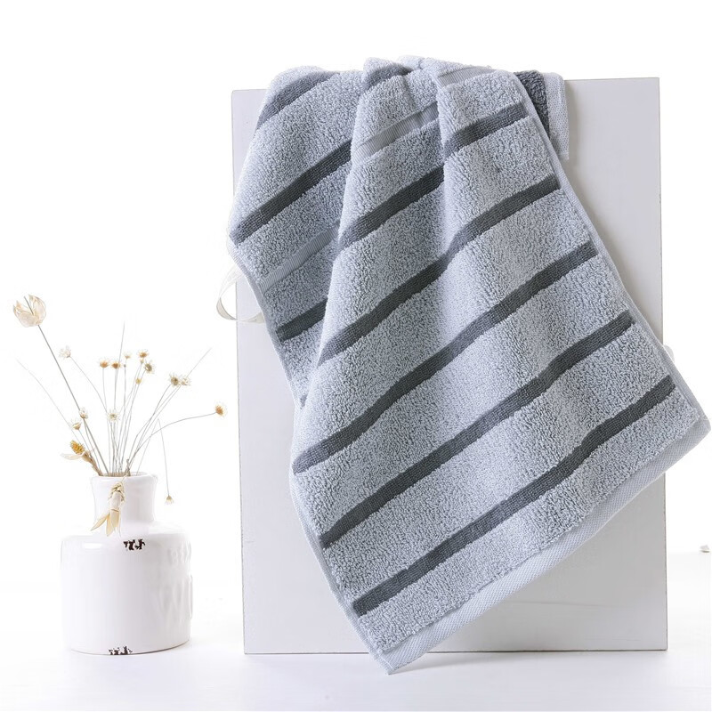 金号 HY1698扶桑寄语毛巾系列 60*30cm 棕色+灰色双条毛巾彩盒装