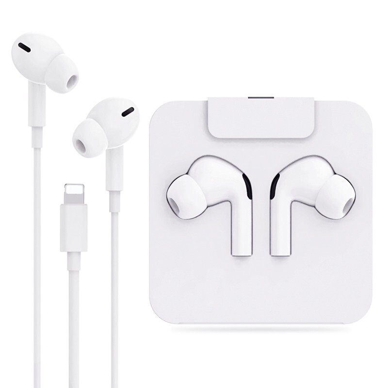 Biaz Apple headset airpodspro appearance wired in ear lightning flat head interface Apple mobile phone with wired microphone K song music soundproof game headset