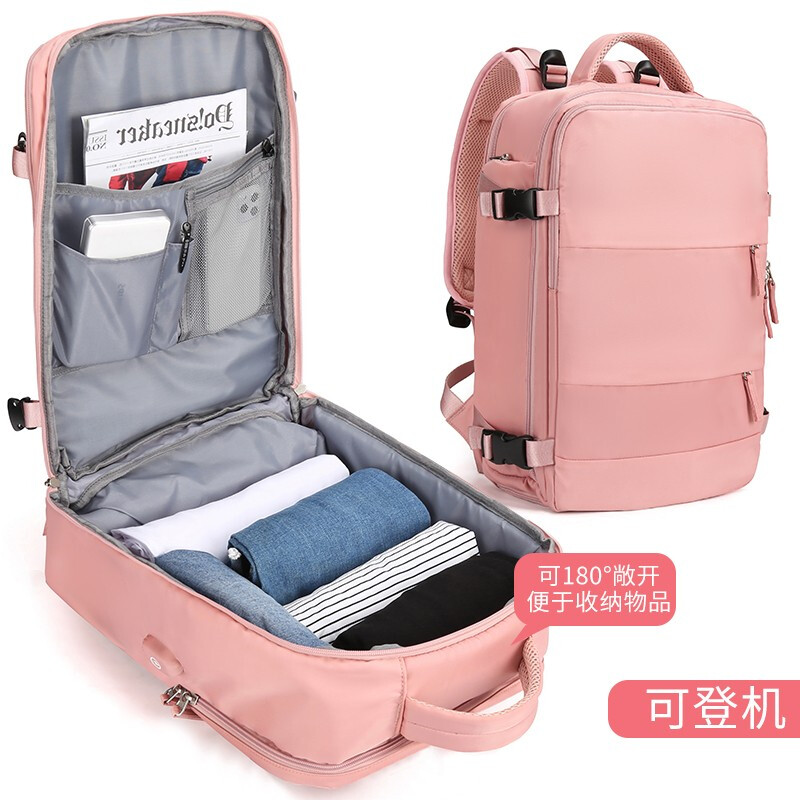Landcase Backpack Travel bag women's large capacity women's backpack leisure schoolbag multifunctional 15.6 inch Laptop Bag Travel Travel mountaineering luggage bag 1637 Pink
