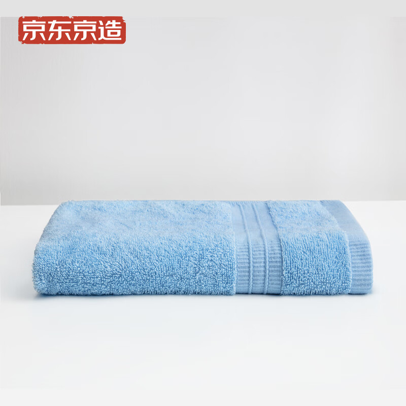 Jingdong jingzao cotton towel solid color face wash towel plain color towel single strip blue