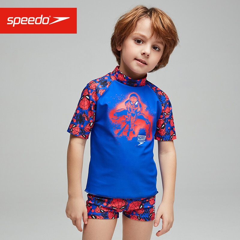 Speed Bitao / Speedo Marvel Spider Man series infant sunscreen swimsuit 805594f395 Blue / red (top) 3