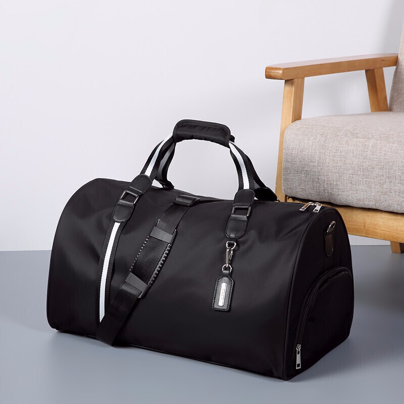 Golf golf travel bag men's increased capacity sports fitness bag independent shoe compartment dry and wet separation messenger business bag Portable Travel Bag Luggage Bag Black increased