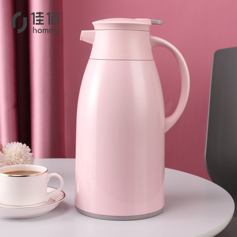 Jiabai thermos kettle household kettle hot water bottle glass liner water bottle outdoor thermos thermos thermos thermos large capacity vehicle thermos kettle 1.6L Pink - swh-1622