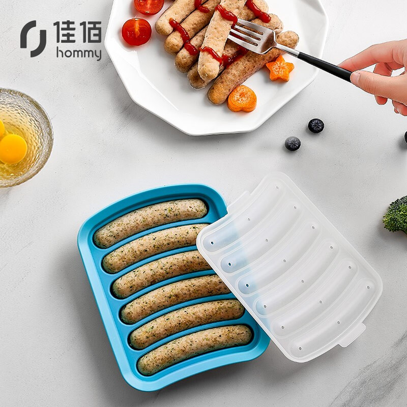 Jiabai silicone sausage mold 3-piece set of baby food supplement tools home-made DIY hot dog manual food supplement baking tools sausage mold + oil brush + 20 flower mounting bags