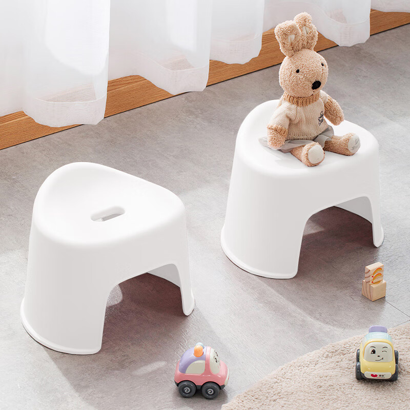 Camellia plastic stool small bench household children's stool small chair shell white 111003*